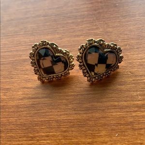 Betsey Johnson pink and black stud earrings
